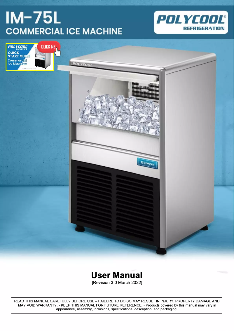 Página 1 del manual Manual de usuario PolyCool IM-75L