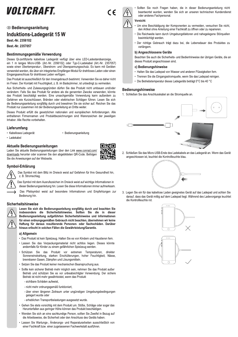 Página 1 del manual Manual de usuario Voltcraft VC-11780510