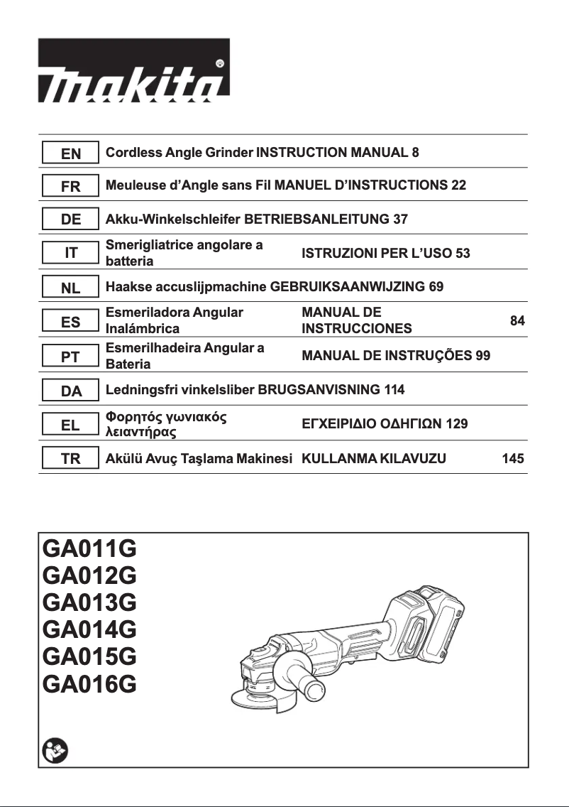 Página 1 del manual Manual de usuario Makita GA013G