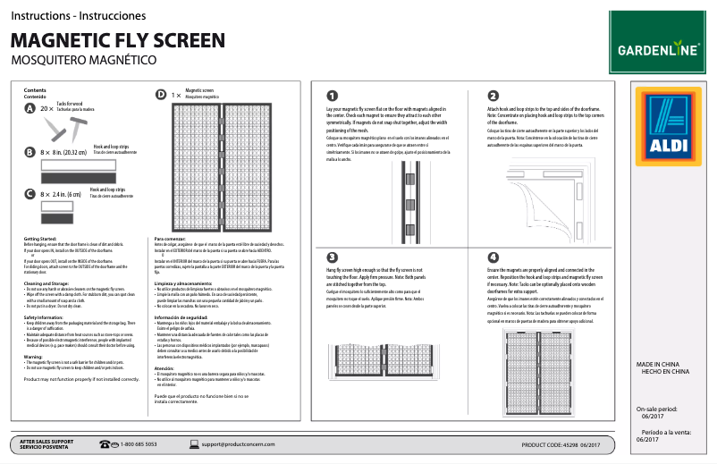 Imagen de la primera página del manual del dispositivo Magnetic Fly Screen