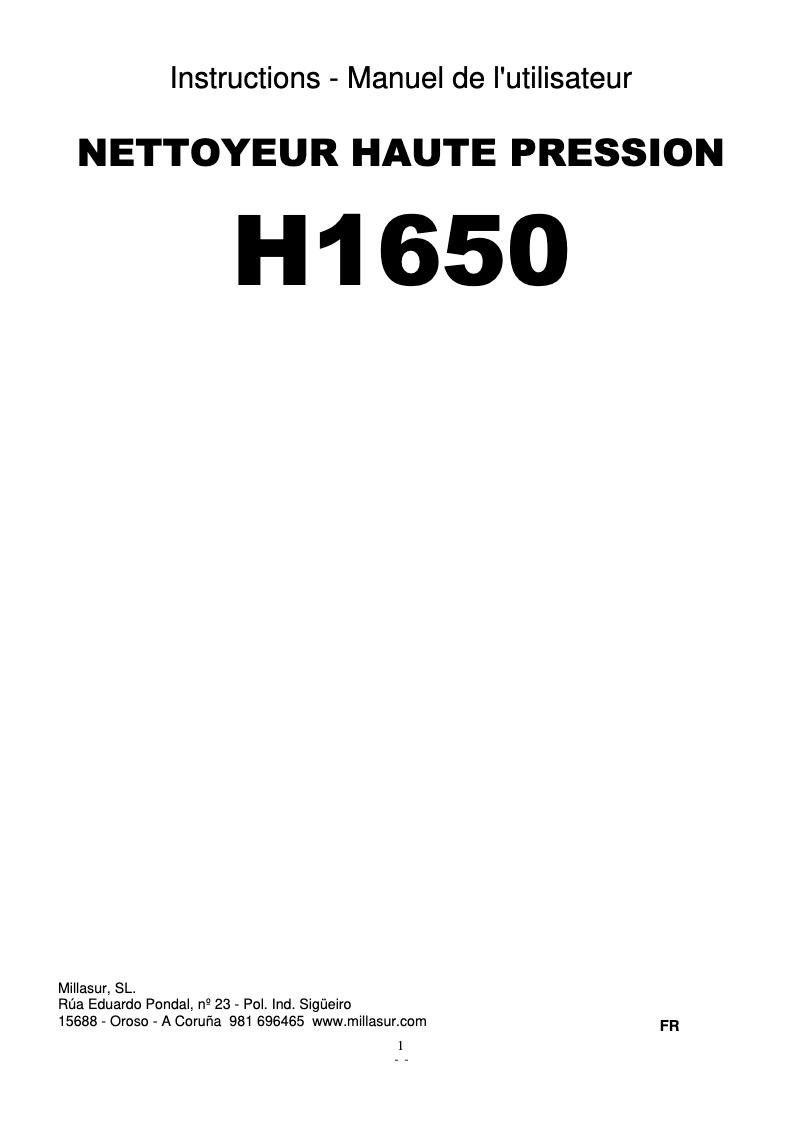 Página 1 del manual Manual de usuario Anova H1650