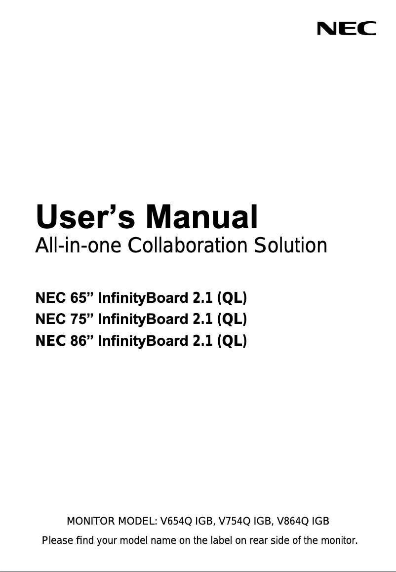 Imagen de la primera página del manual del dispositivo InfinityBoard 2.1 QL