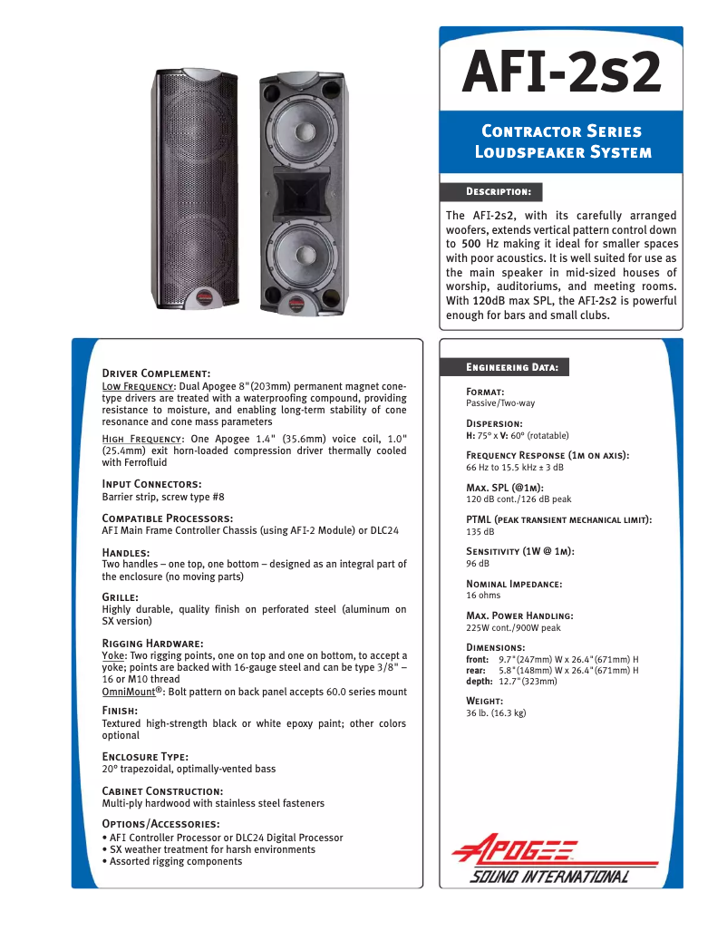 Imagen de la primera página del manual del dispositivo AFI-2s2