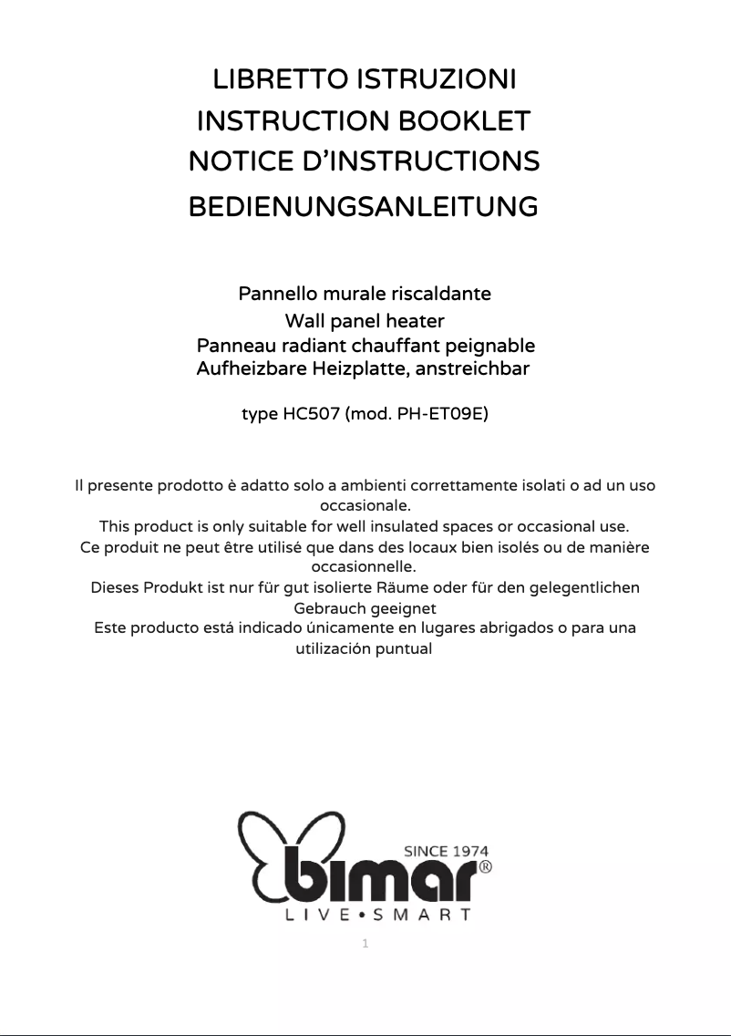 Página 1 del manual Manual de usuario Bimar HC507