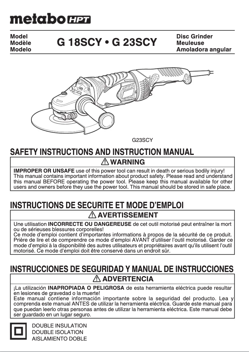 Imagen de la primera página del manual del dispositivo G18SCY