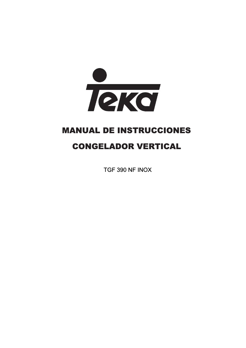 Imagen de la primera página del manual del dispositivo TGF 390 NF