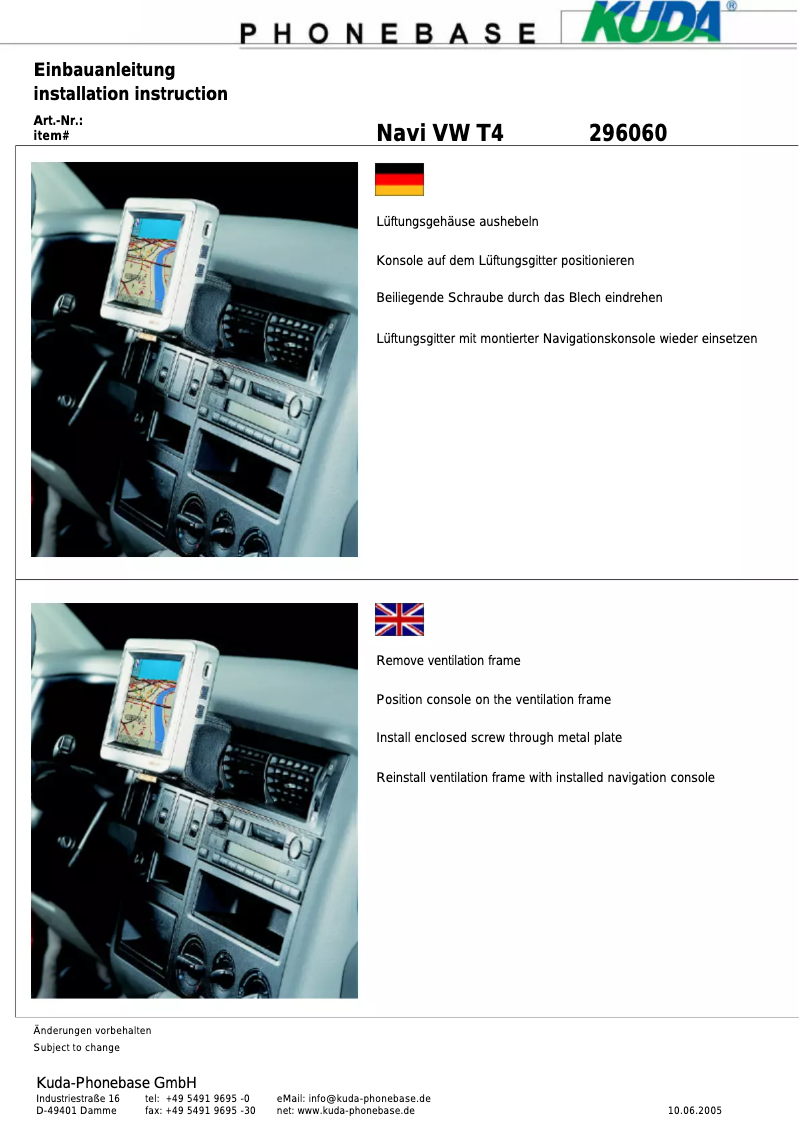 Imagen de la primera página del manual del dispositivo 296065