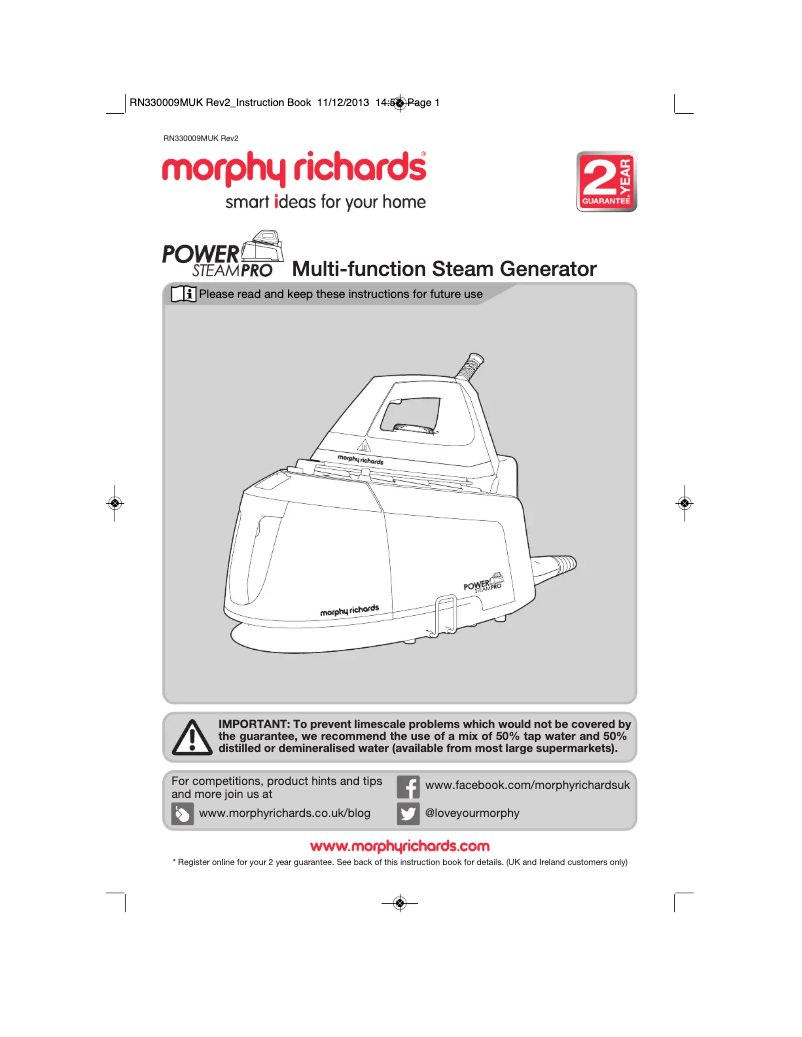 Página 1 del manual Manual de usuario Morphy Richards 330009