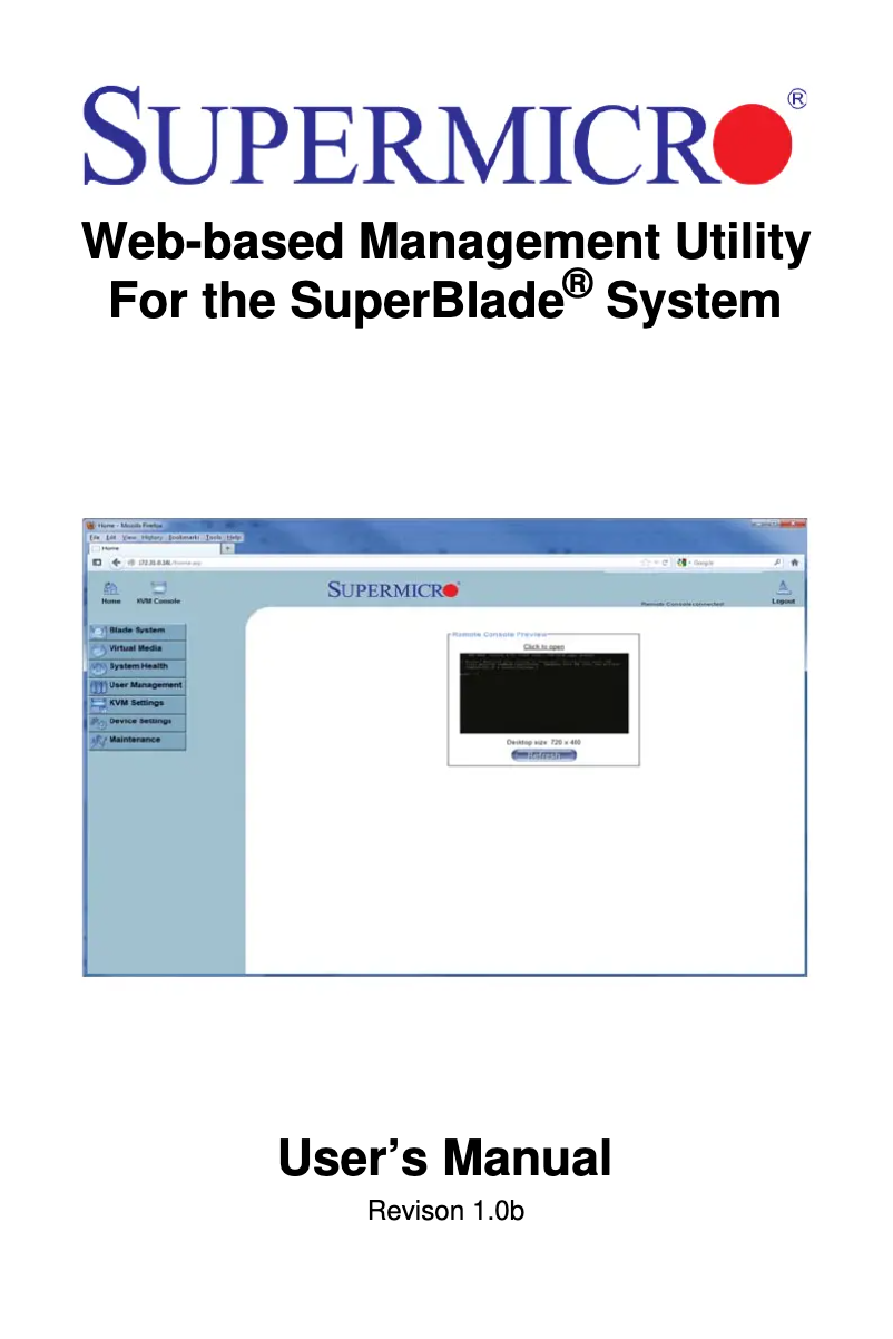Imagen de la primera página del manual del dispositivo SuperBlade