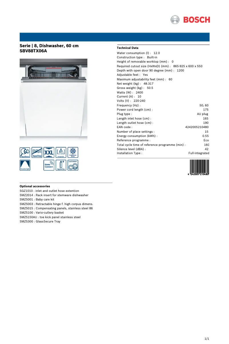 Imagen de la primera página del manual del dispositivo SBV88TX06A