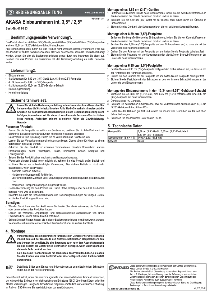 Página 1 del manual Manual de usuario Akasa AK-HDA-05