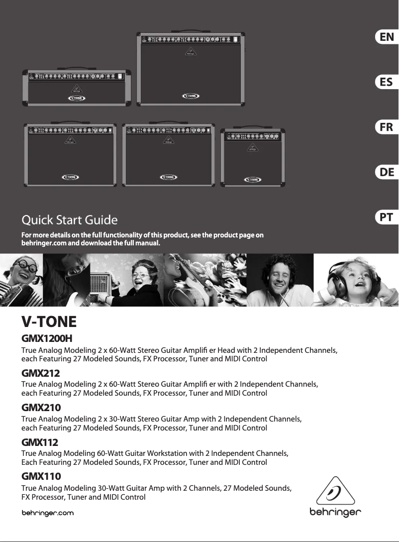 Imagen de la primera página del manual del dispositivo V-Tone GMX212
