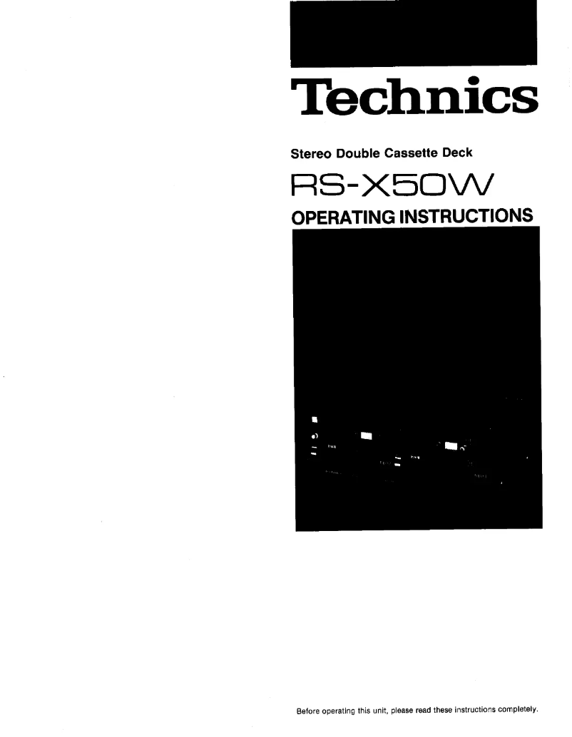 Imagen de la primera página del manual del dispositivo RS-X50W