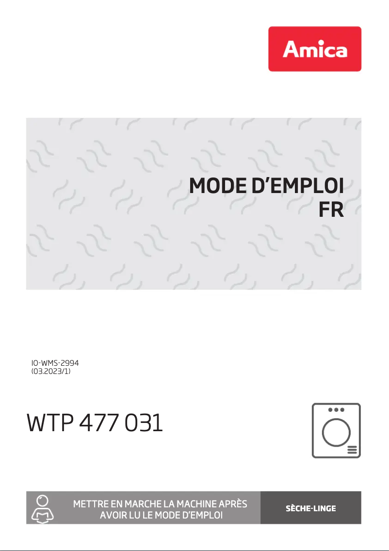 Imagen de la primera página del manual del dispositivo WTP 477 031