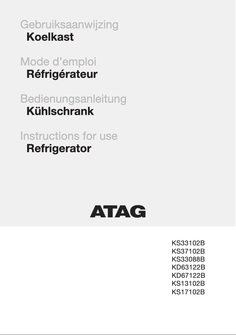 Página 1 del manual Manual de usuario Atag KD67122B