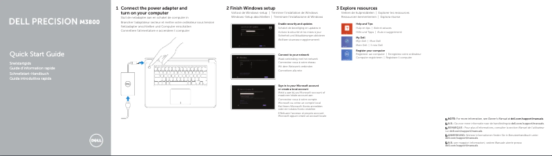 Página 1 del manual Guía de instalación Dell Precision M3800