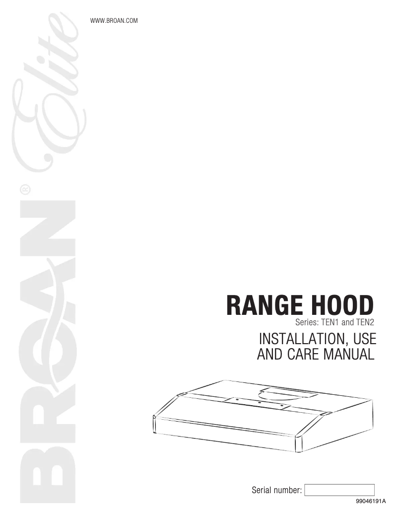 Página nº 1 - Manual de usuario Broan TEN236WW