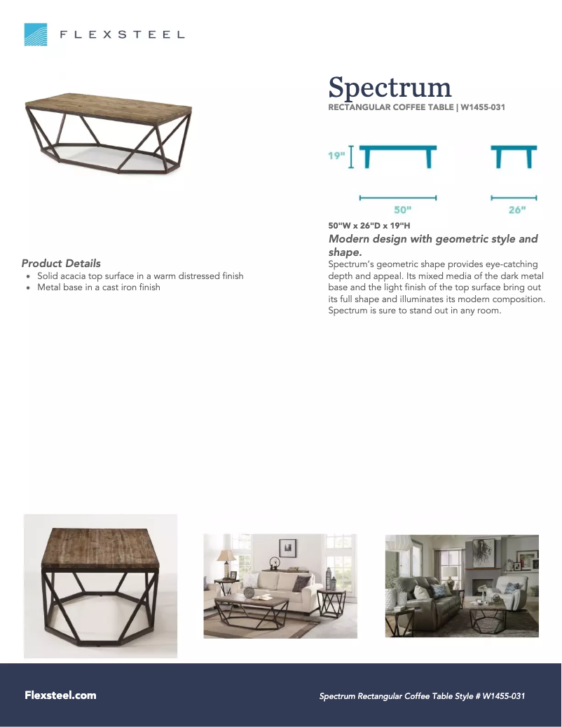 Página 1 del manual Manual de usuario Flexsteel Spectrum W1455-031