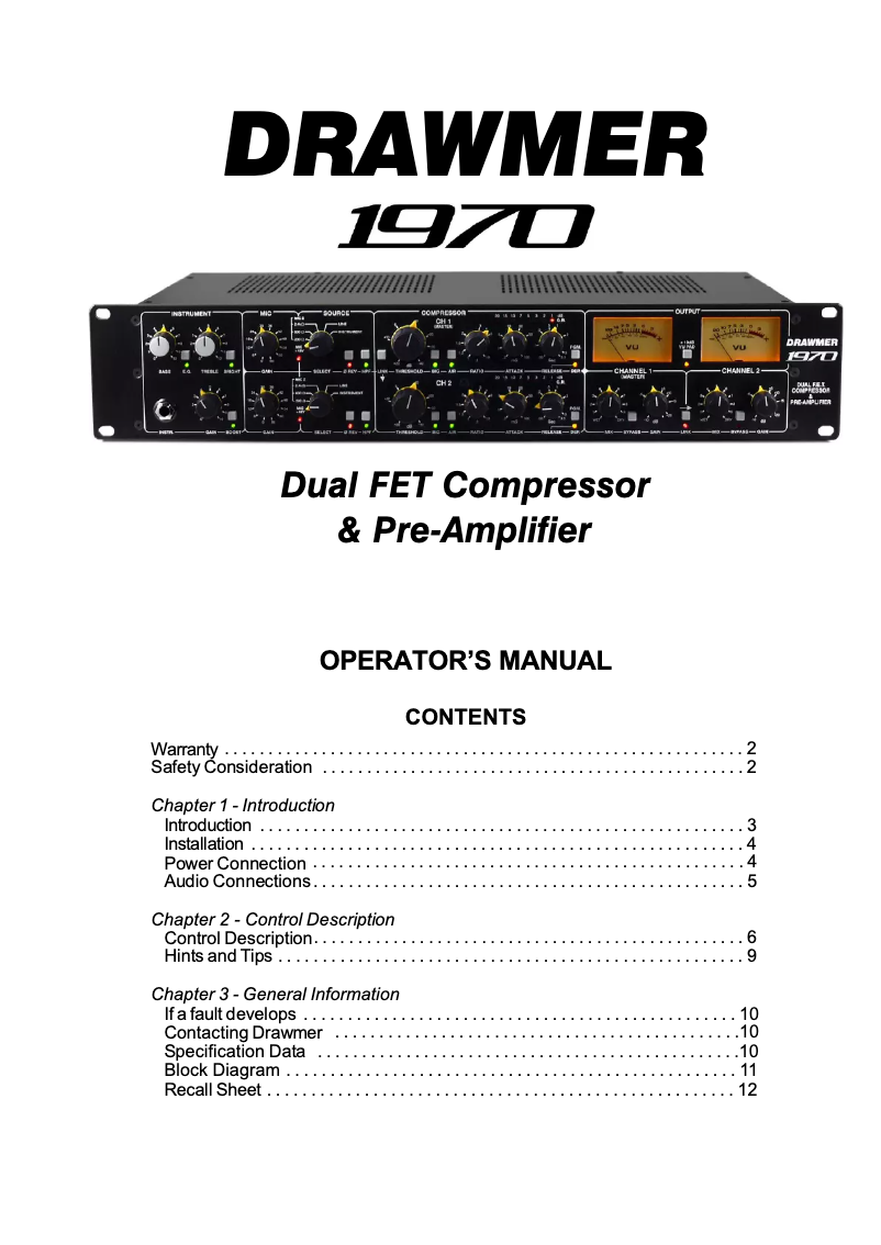 Imagen de la primera página del manual del dispositivo 1970