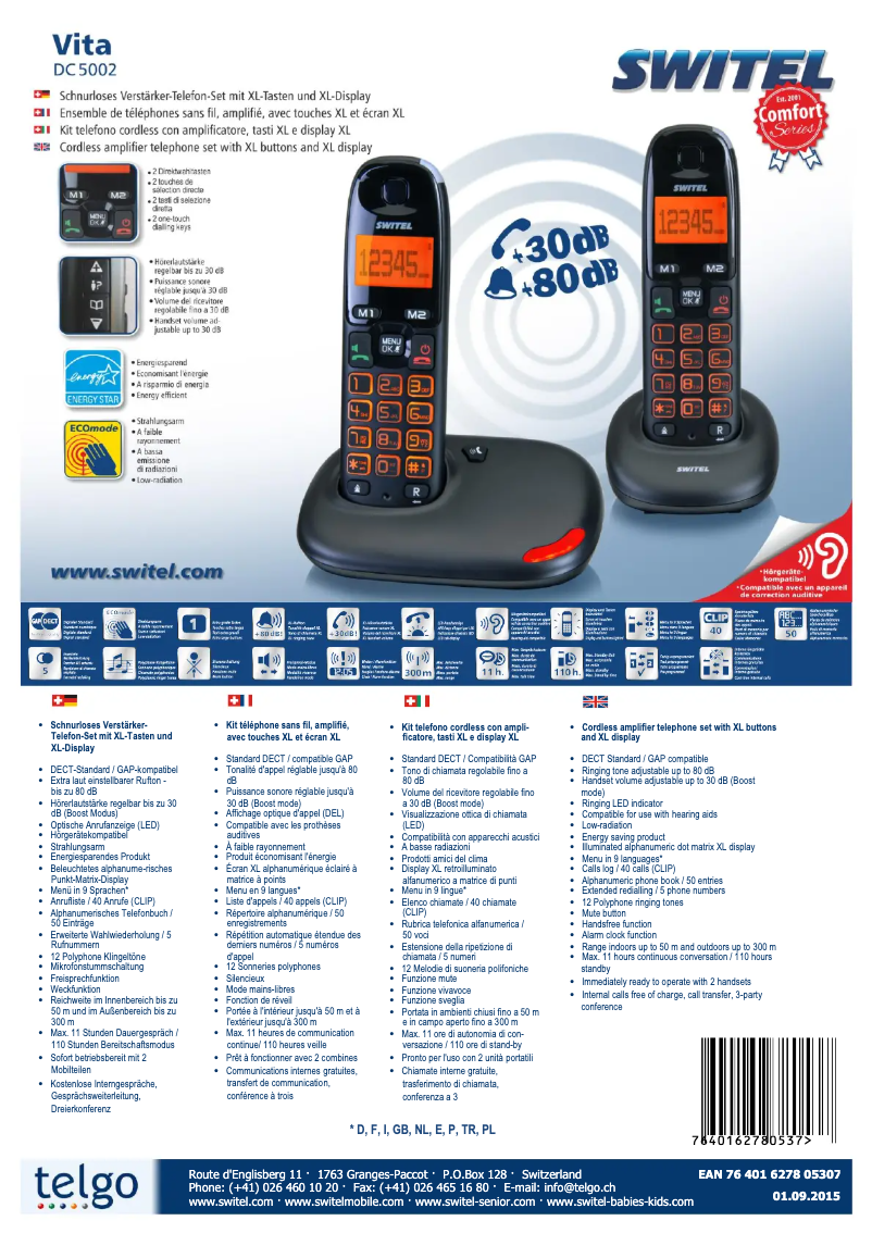 Imagen de la primera página del manual del dispositivo Vita DC5002