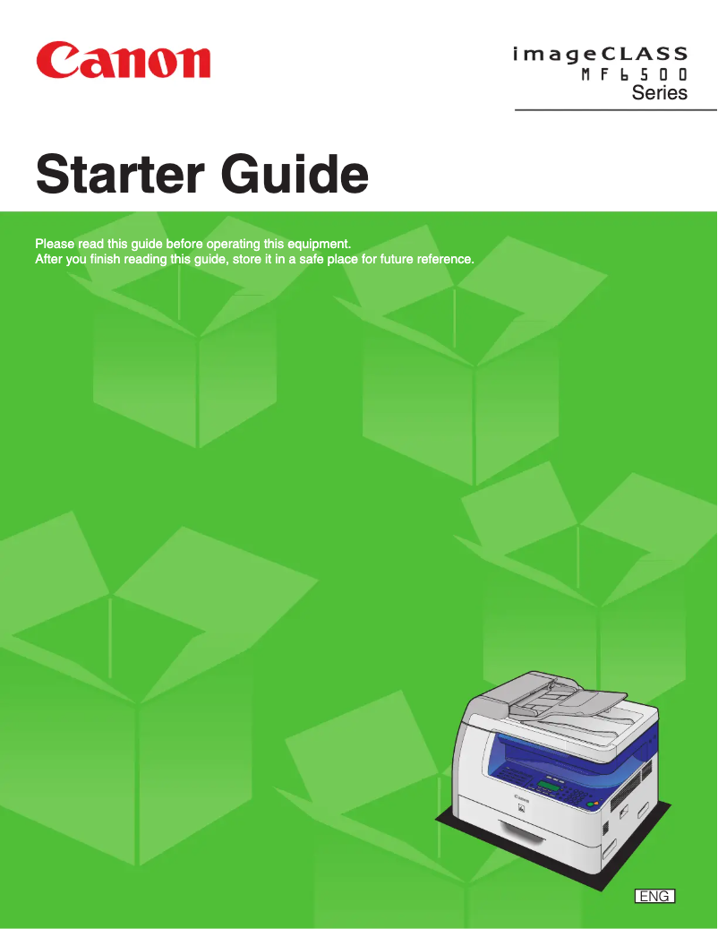 Imagen de la primera página del manual del dispositivo imageCLASS MF6560