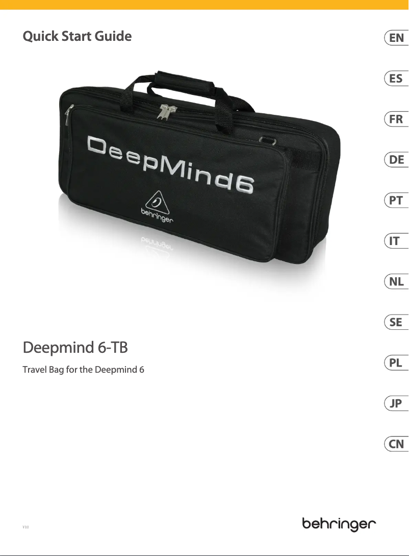 Página 1 del manual Guía de inicio rápido Behringer DeepMind 6-TB