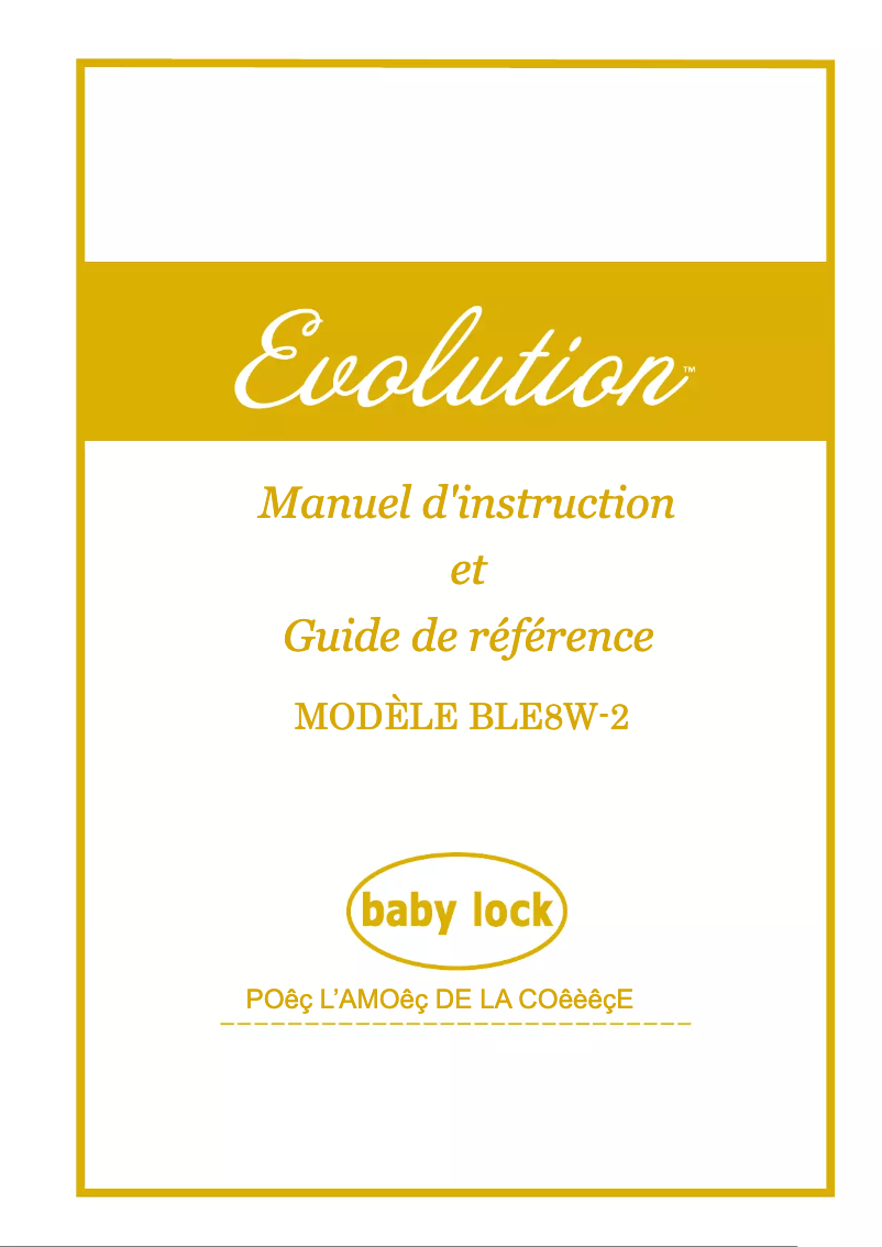 Página 1 del manual Manual de usuario Baby Lock Evolution