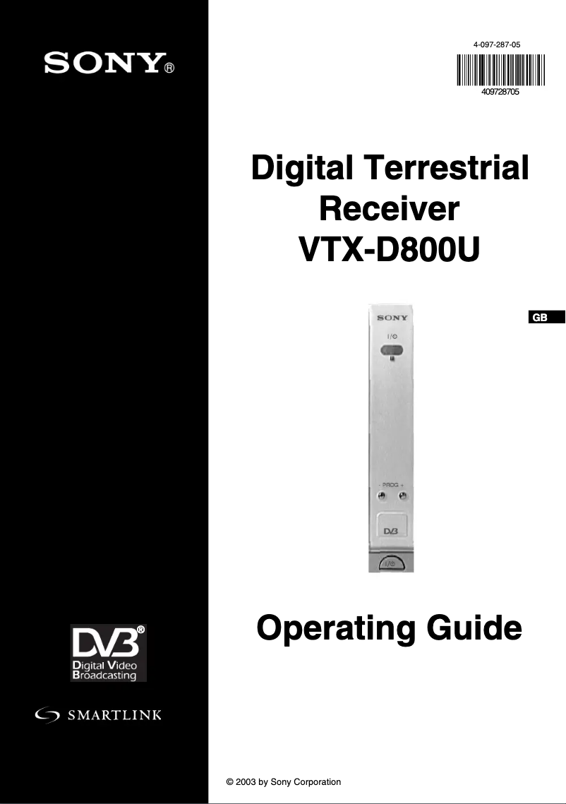 Imagen de la primera página del manual del dispositivo VTX-D800U