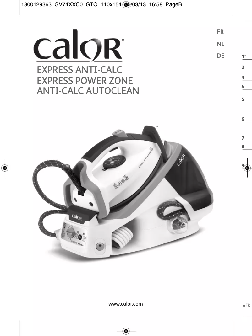 Imagen de la primera página del manual del dispositivo Express Anti-Calc GV7466C0