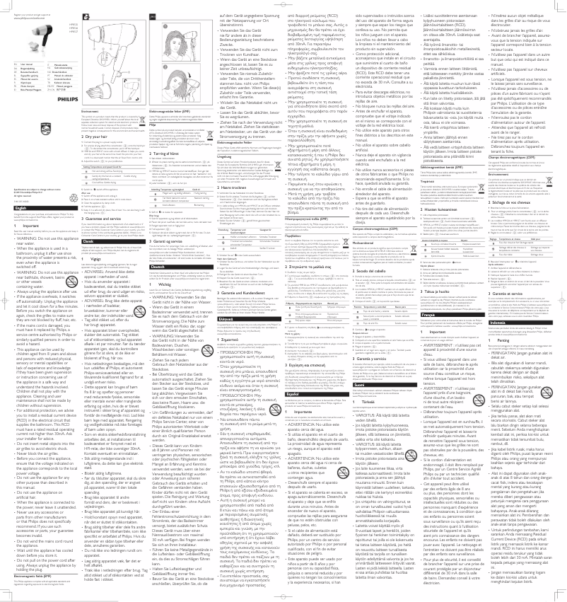 Imagen de la primera página del manual del dispositivo Essential Care HP8126