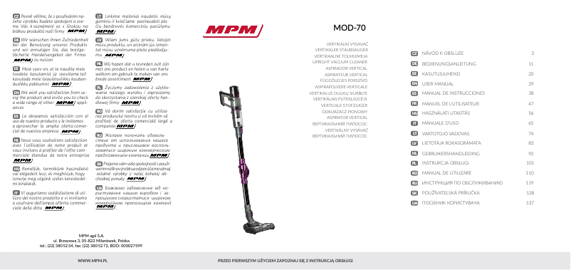 Página 1 del manual Manual de usuario MPM MOD-70