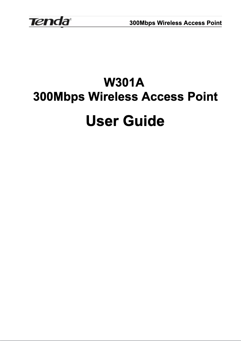 Página 1 del manual Manual de usuario Tenda W301A