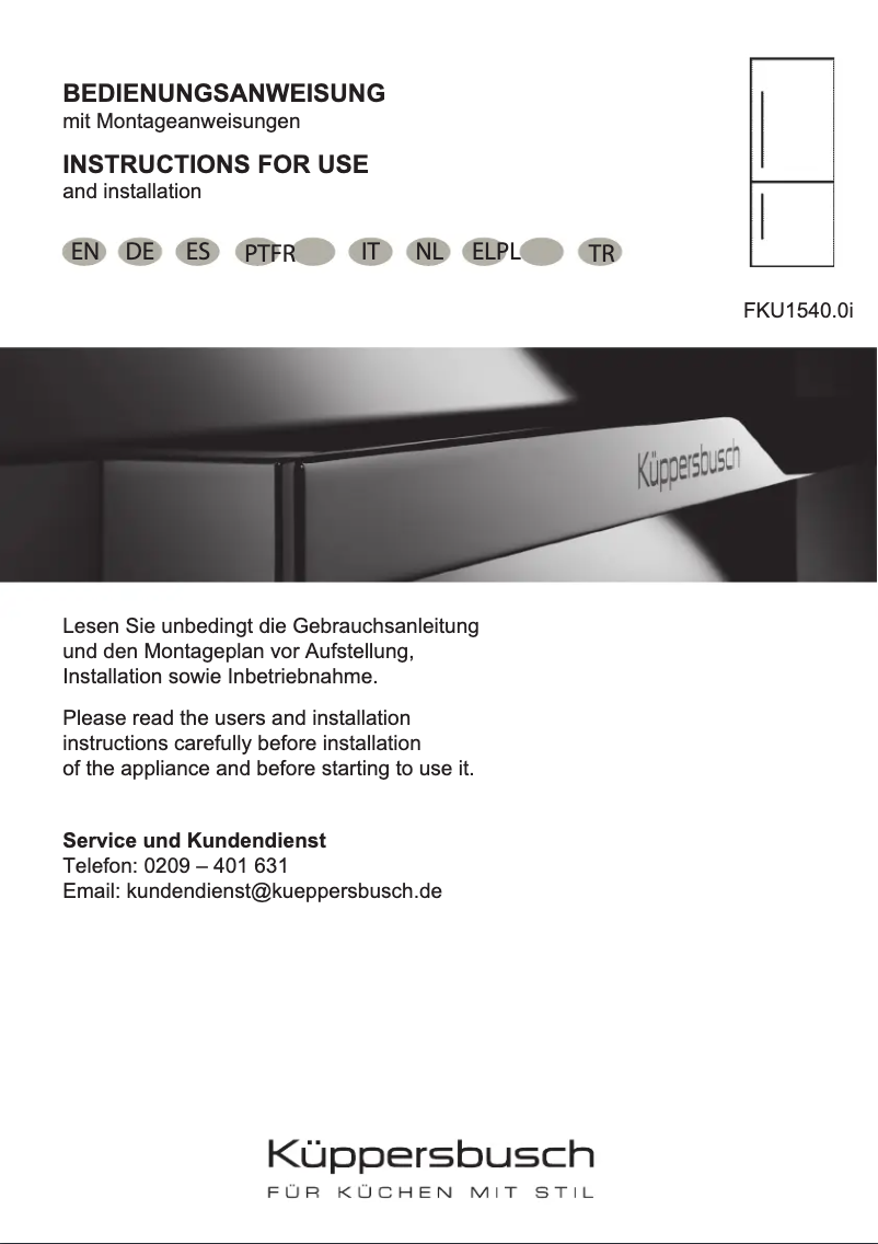 Imagen de la primera página del manual del dispositivo FKU1540.0i