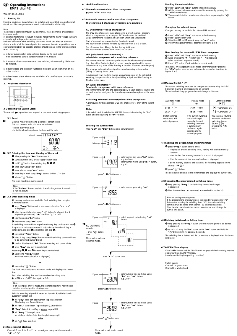 Imagen de la primera página del manual del dispositivo EM-2 Digi 42