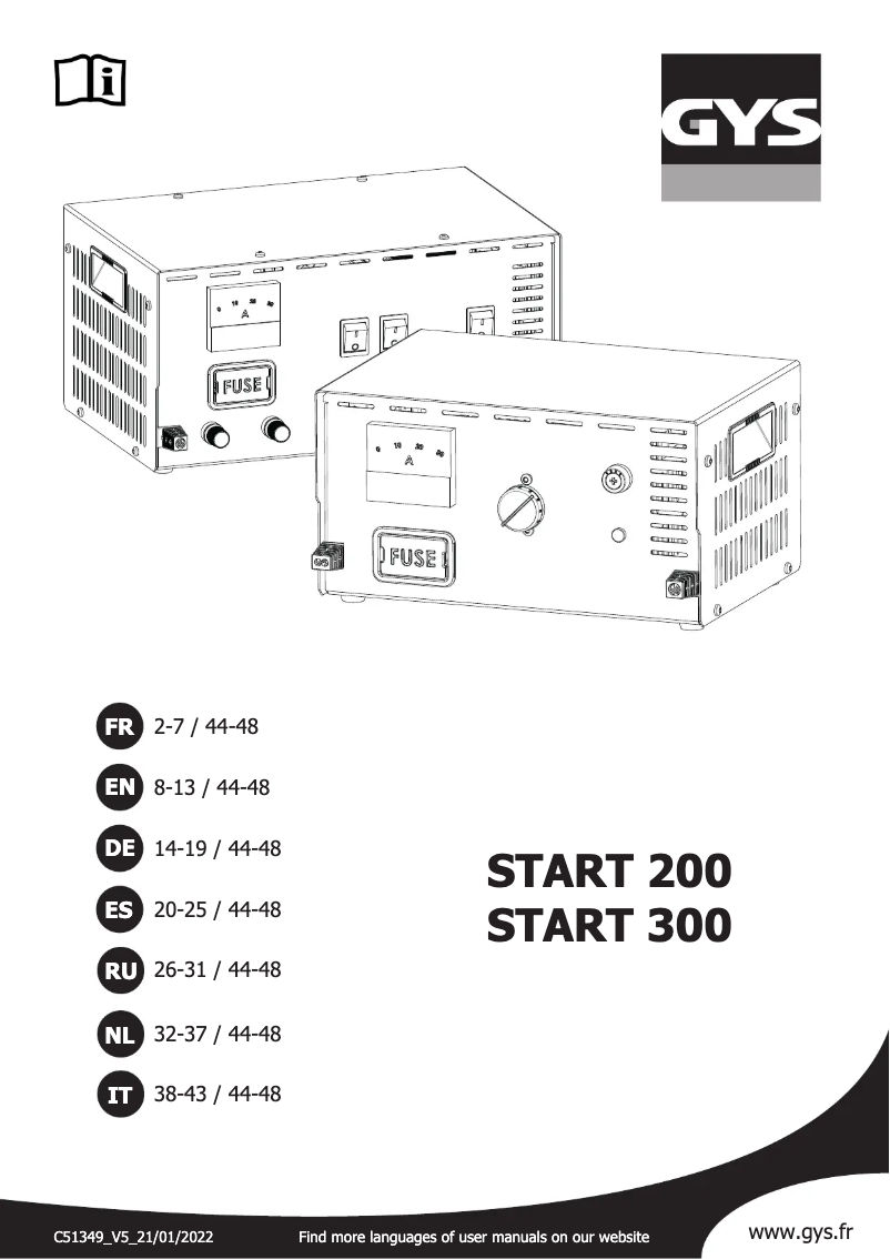 Imagen de la primera página del manual del dispositivo Start 200
