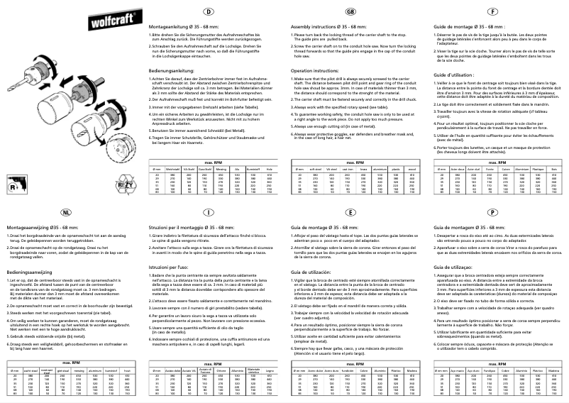 Página 1 del manual Manual de usuario Wolfcraft 3490000
