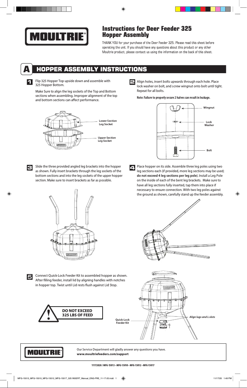 Página 1 del manual Manual de usuario Moultrie Deer Feeder 325