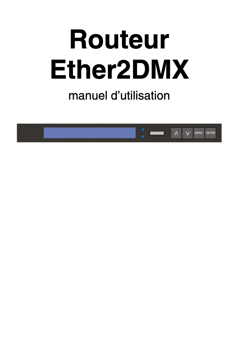 Imagen de la primera página del manual del dispositivo Ether2DMX Router