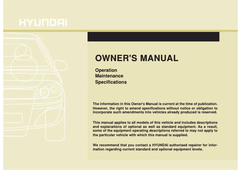 Página 1 del manual Manual de usuario Hyundai i10 (2018)