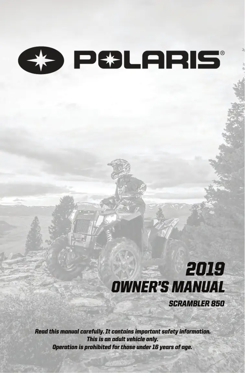 Página 1 del manual Manual de usuario Polaris Scrambler 850 (2019)