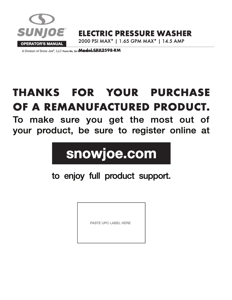 Imagen de la primera página del manual del dispositivo SPX2598-RM