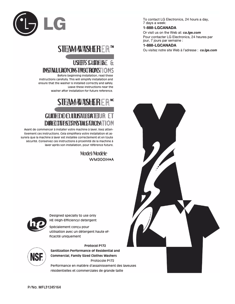 Página 1 del manual Manual de usuario LG WM3001HRA