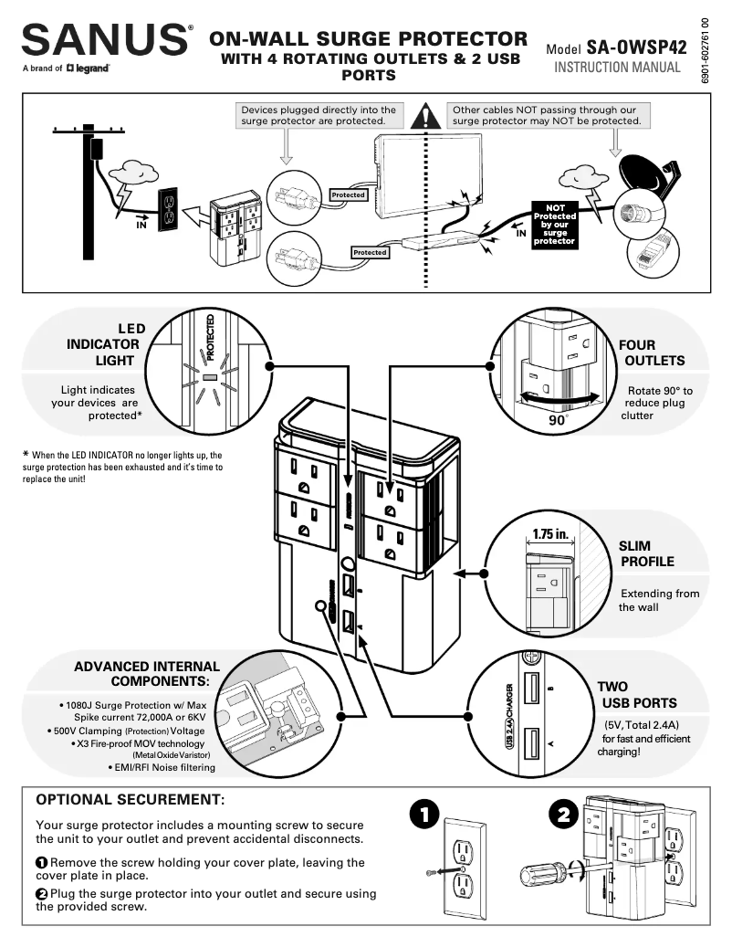 Página 1 del manual Manual de usuario Sanus SA-OWSP42