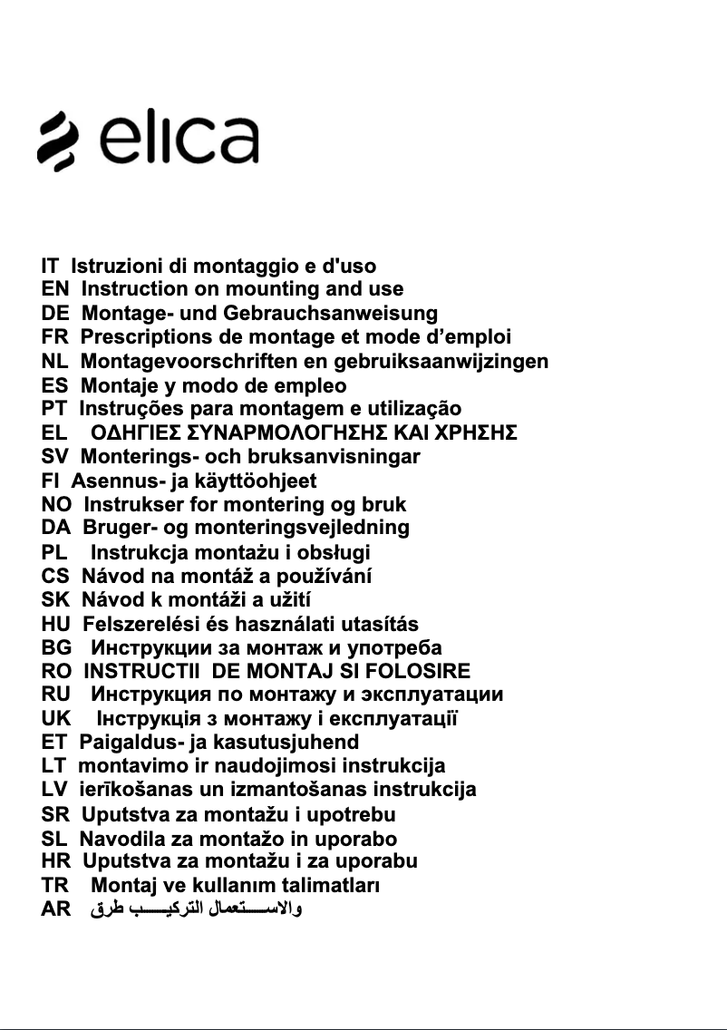 Página nº 1 - Manual de usuario Elica PRF0097368A