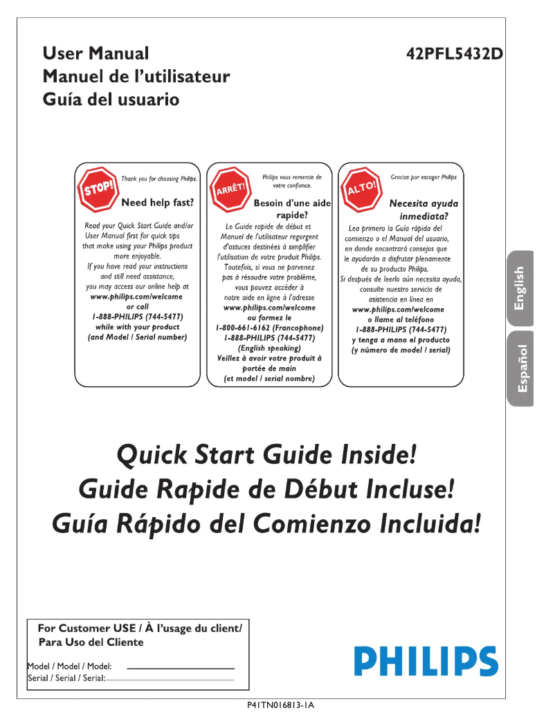 Imagen de la primera página del manual del dispositivo 42PFL5432D