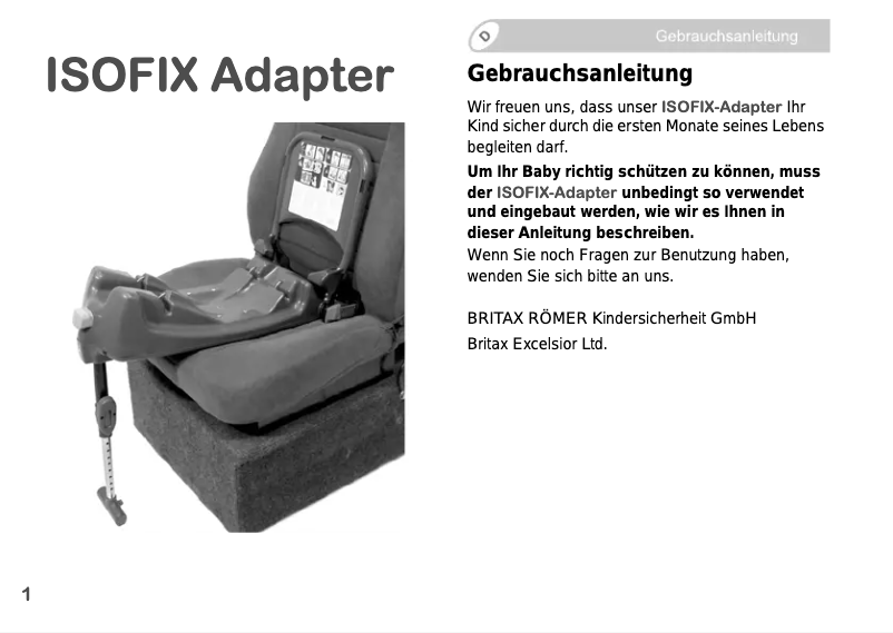 Página 1 del manual Manual de usuario Britax-Römer Baby-Safe Isofix Base