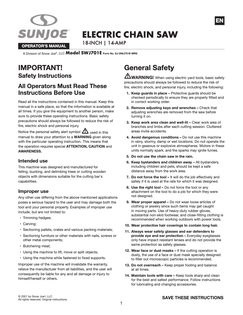 Imagen de la primera página del manual del dispositivo SWJ701E