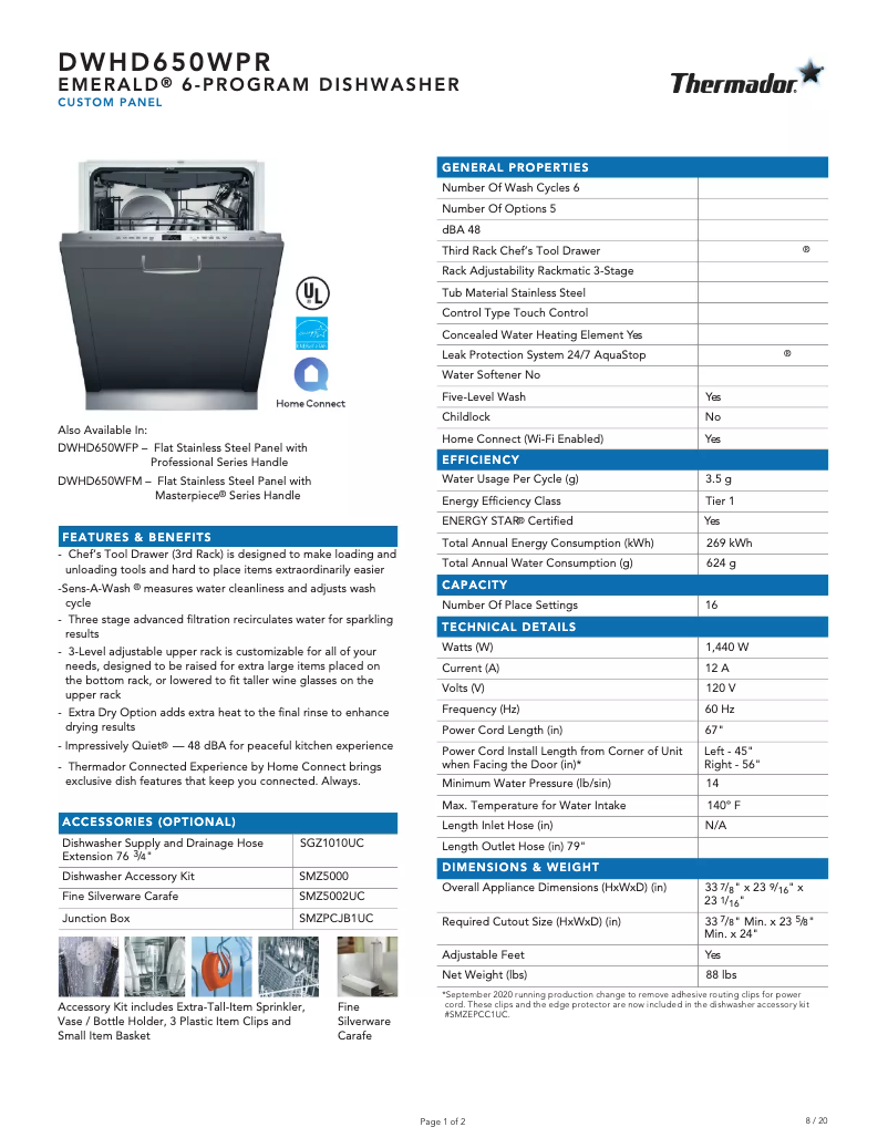 Imagen de la primera página del manual del dispositivo DWHD650WPR