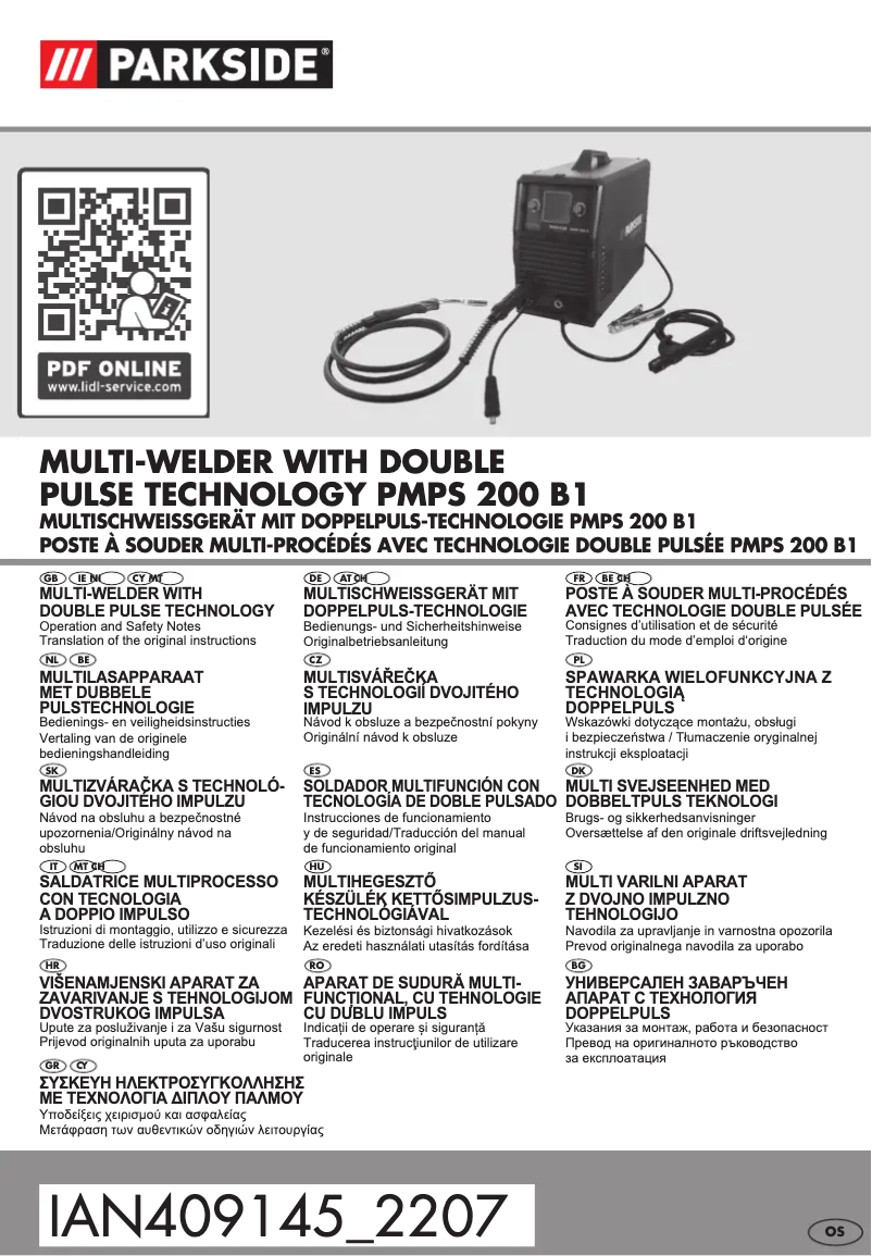 Página 1 del manual Manual de usuario Parkside PMPS 200 B1