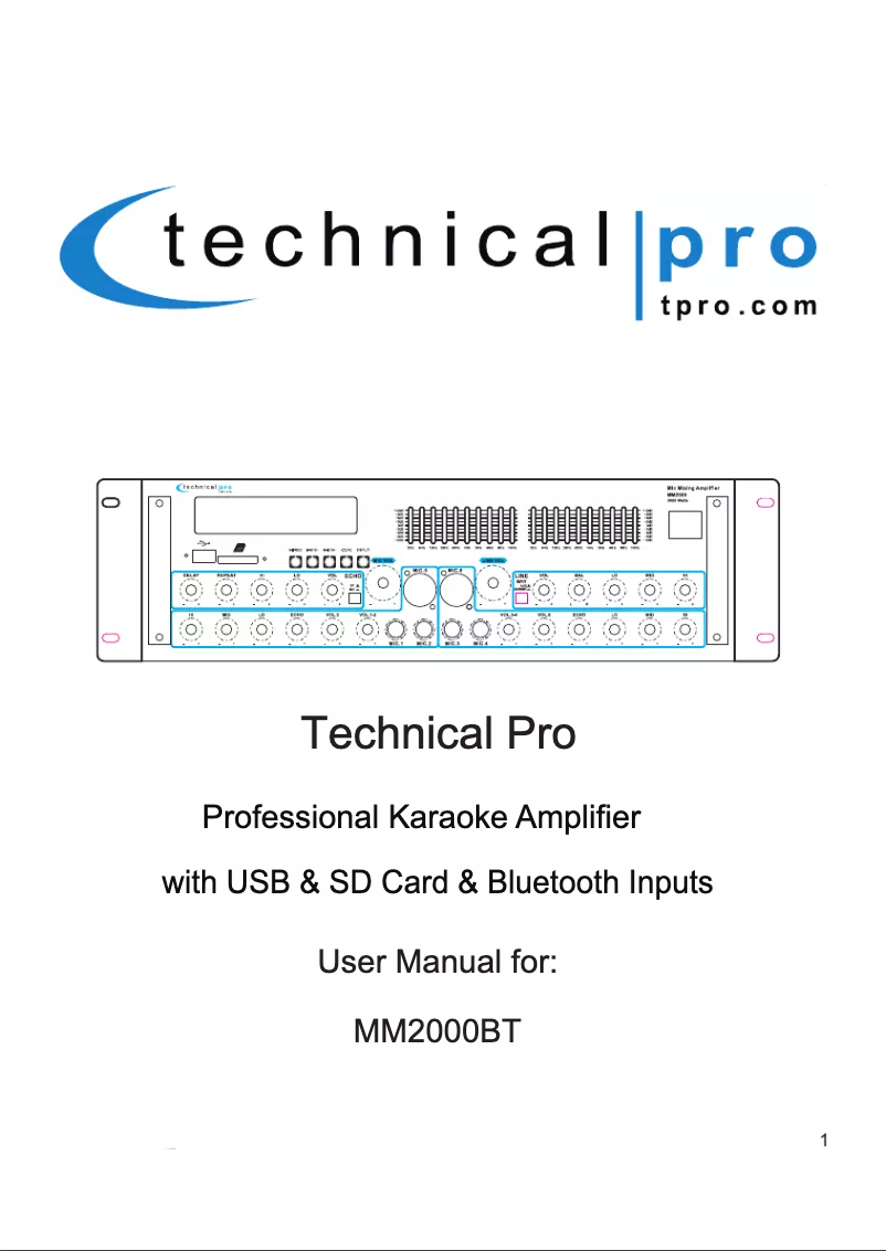 Imagen de la primera página del manual del dispositivo MM2000BT
